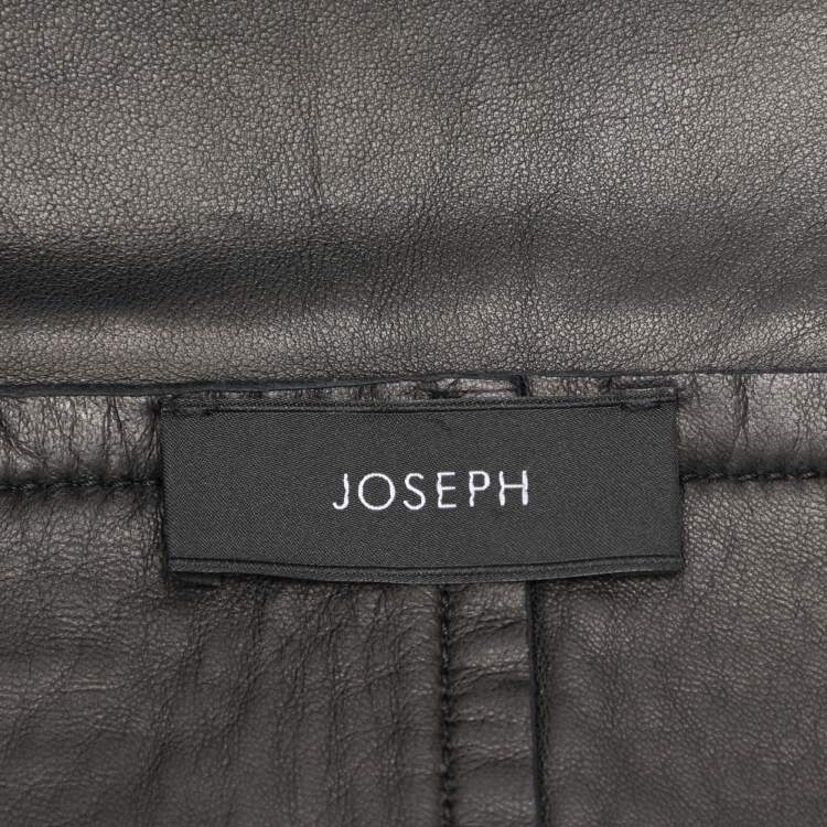 Pre Owned Joseph Suede and Leather Fringe Detail Biker Jacket M
