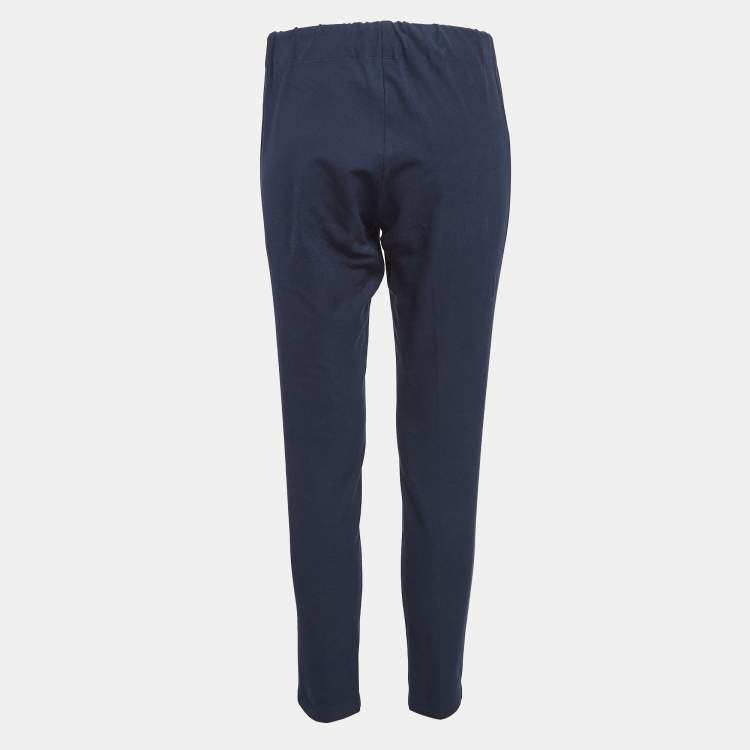 Pre Owned Joseph Navy Blue Stretch Gabardine Ankle Length Pants M