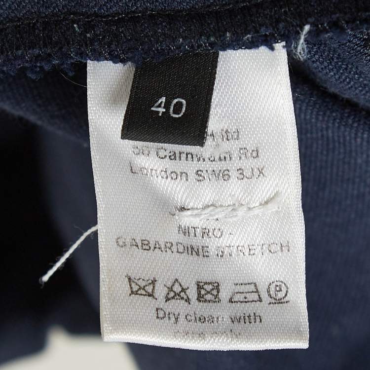 Pre Owned Joseph Navy Blue Stretch Gabardine Ankle Length Pants M