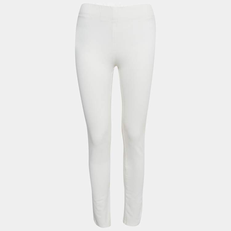 Pre Owned Joseph White Gabardine Tight Fit Leggings M
