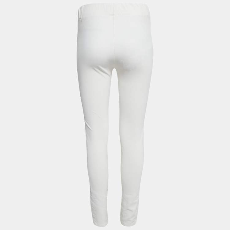 Pre Owned Joseph White Gabardine Tight Fit Leggings M