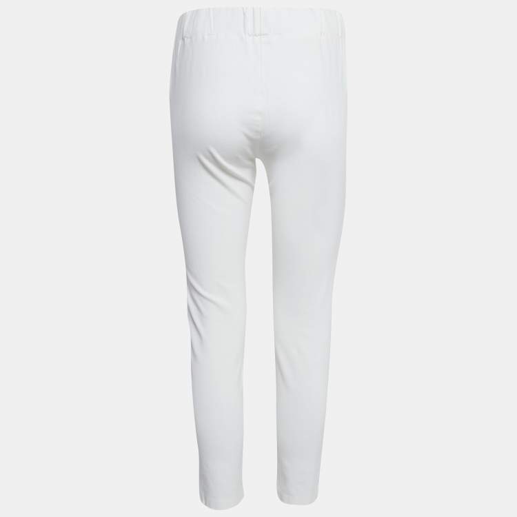 Pre Owned Joseph White Gabardine Tight Fit Leggings M