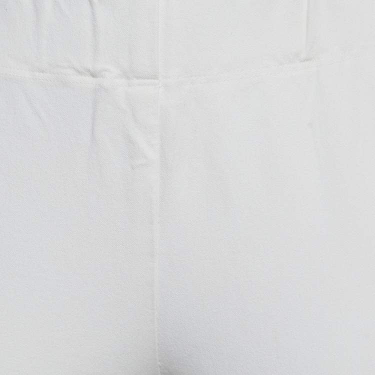 Pre Owned Joseph White Gabardine Tight Fit Leggings M