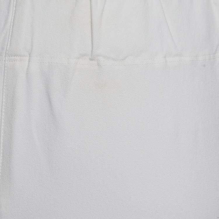 Pre Owned Joseph White Gabardine Tight Fit Leggings M