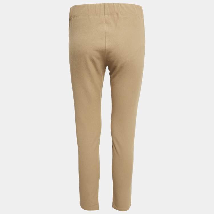 Pre Owned Joseph Brown Stretch Gabardine Tight Fit Leggings M