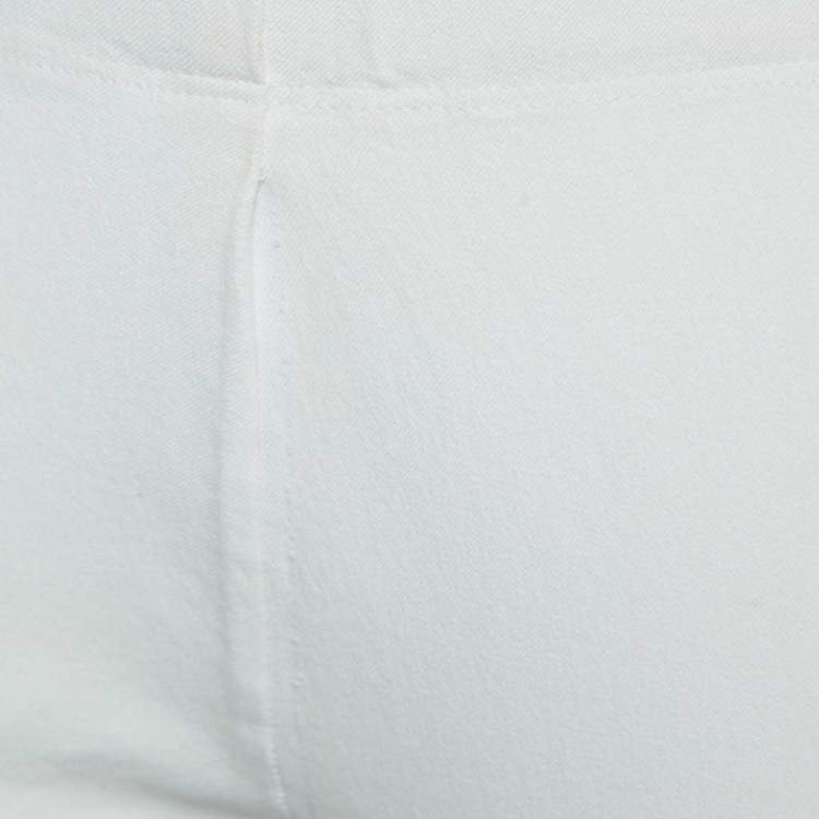 Pre Owned Joseph White Stretch Gabardine Tight Fit Leggings M