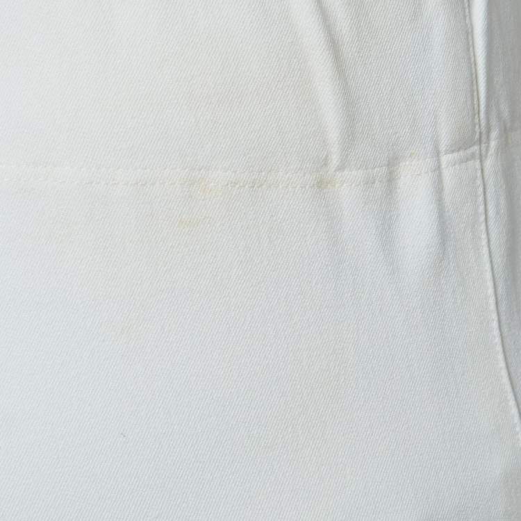 Pre Owned Joseph White Stretch Gabardine Tight Fit Leggings M
