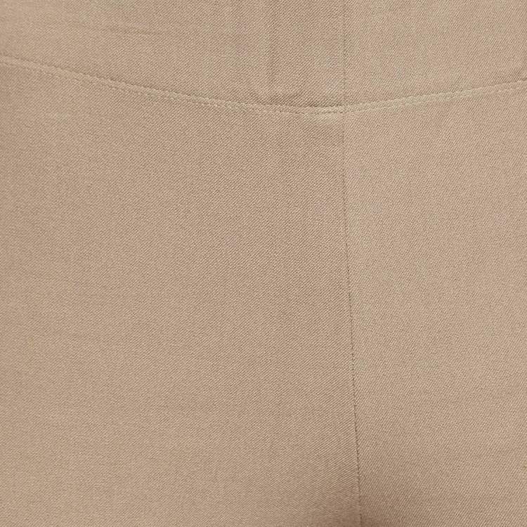 Pre Owned Joseph Brown Stretch Gabardine Tight Fit Leggings M
