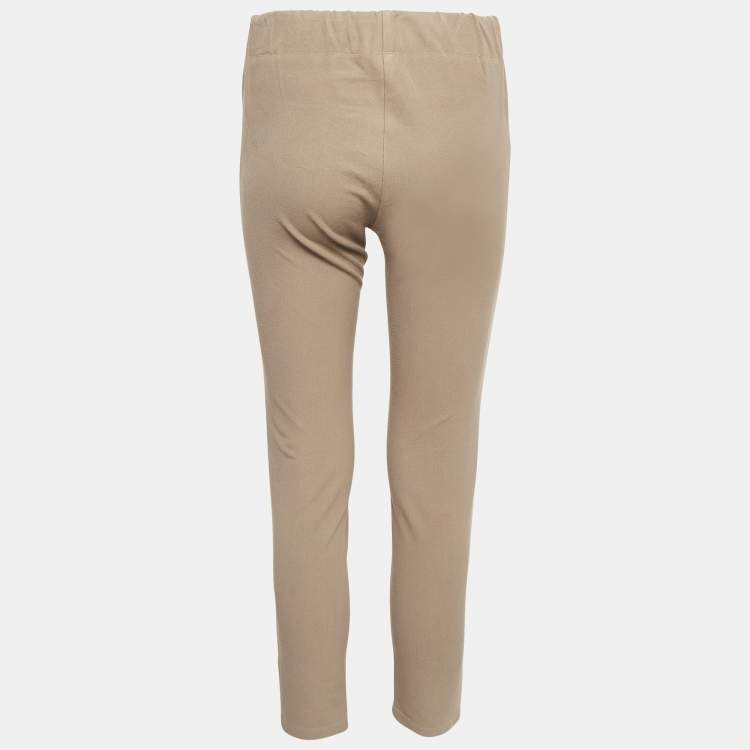 Pre Owned Joseph Brown Stretch Gabardine Tight Fit Leggings M