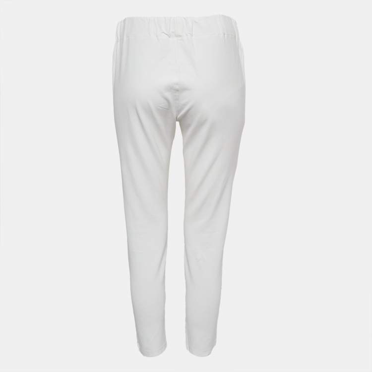 Pre Owned Joseph White Stretch Gabardine Leggings M