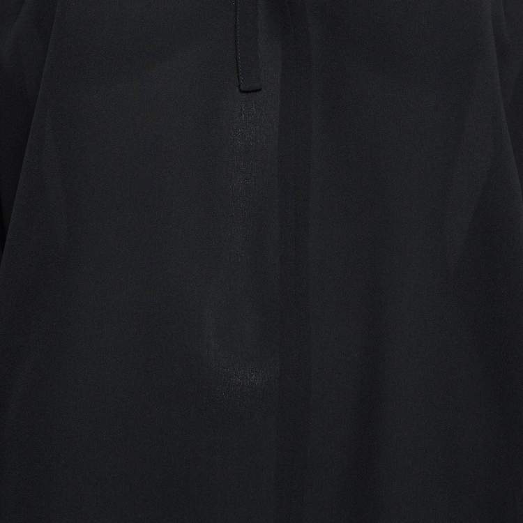 Pre Owned Joseph Black Silk Georgette Tie-Up Neck Kimono Top S