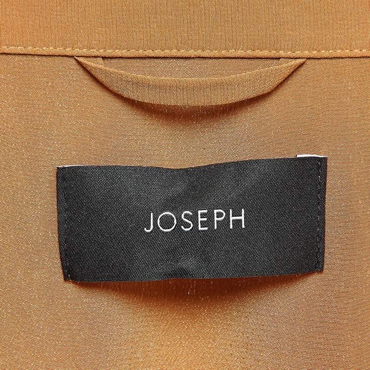 Pre Owned Joseph Brown Crepe Silk Belted Brown Shirt Dress S
