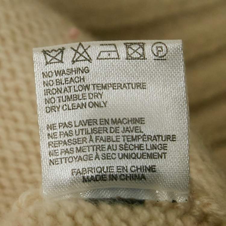Pre Owned Joseph Ivory White Cashmere Knit V-Neck Sweater L