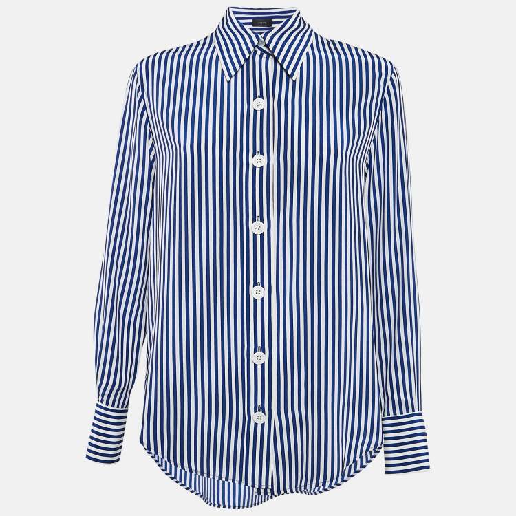 Pre Owned Joseph Blue Deck Chair Stripe Silk Garconne Shirt S