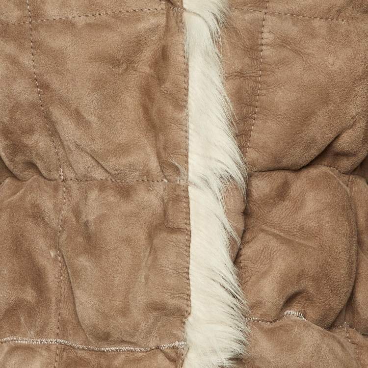 Pre Owned Joseph Beige Suede and Fur Jacket S