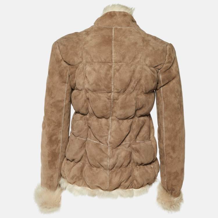 Pre Owned Joseph Beige Suede and Fur Jacket S