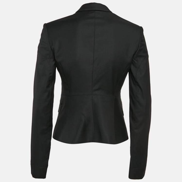 Pre Owned Joseph Black Wool Single Breasted Super 100 Blazer S