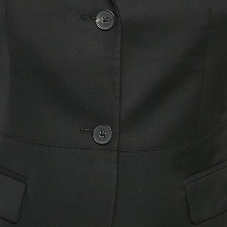 Pre Owned Joseph Black Wool Single Breasted Super 100 Blazer S