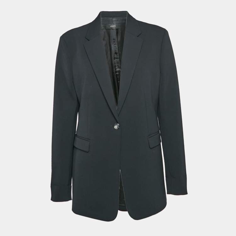Pre Owned Joseph Black Gabardine Single Breasted Blazer L