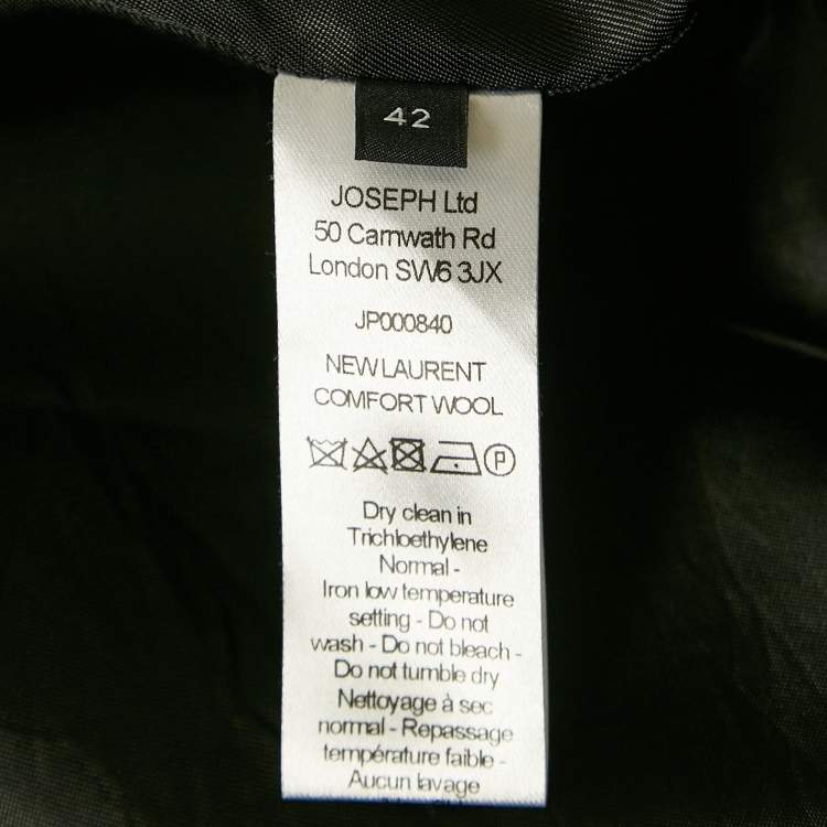 Pre Owned Joseph Black Gabardine Single Breasted Blazer L
