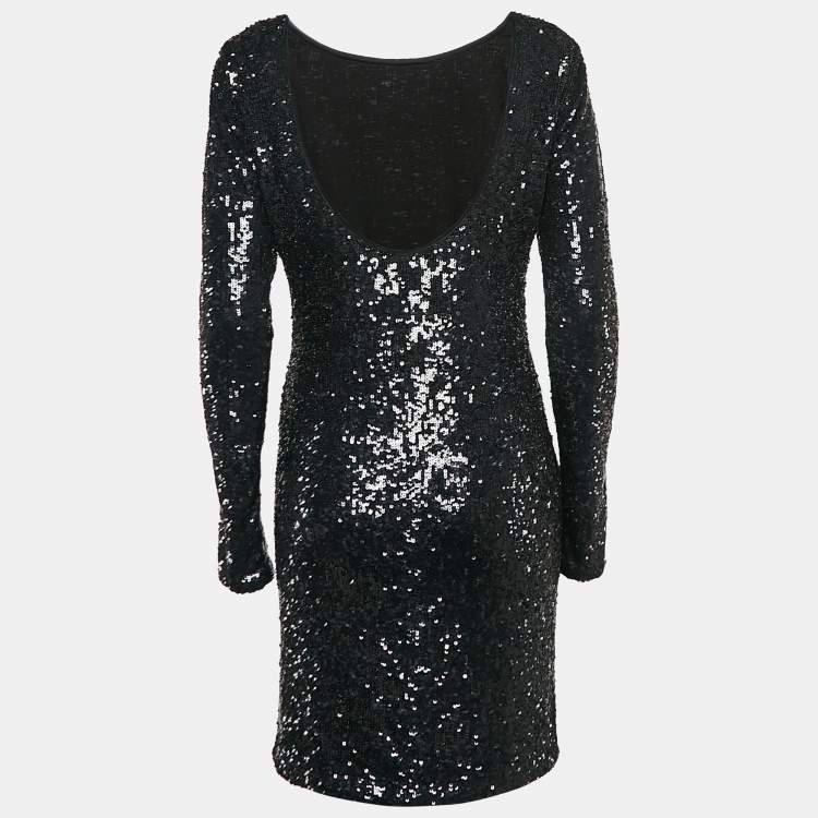 Pre Owned Joseph Black Tulle/Jersey Lola Mini Dress L