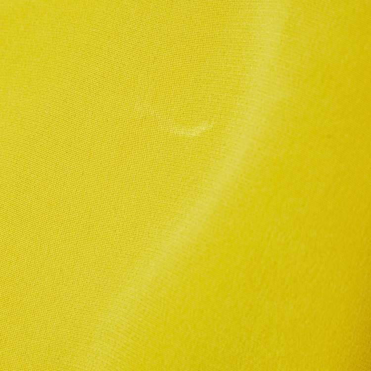 Pre Owned Joseph Yellow Matt Silk Long Sleeve Blouse M