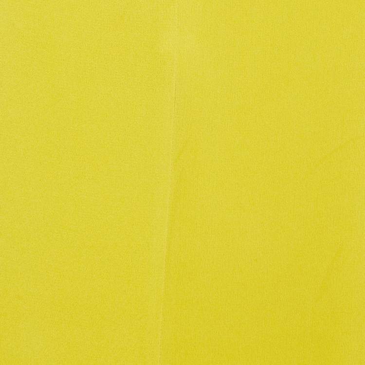Pre Owned Joseph Yellow Matt Silk Long Sleeve Blouse M