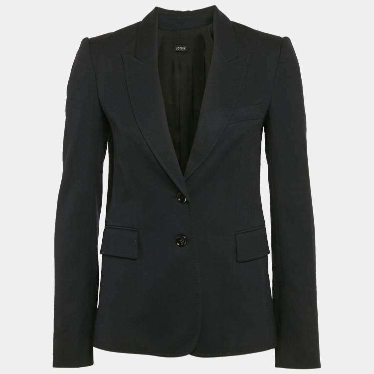Pre Owned Joseph Navy Blue Wool Single Breasted Blazer S