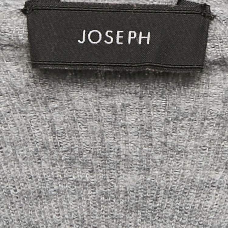 مملوكة مسبقًا Joseph Grey Cashmere Rib Knit Turtle Neck Sweater M