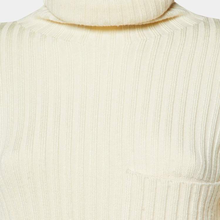 Pre Owned Joseph Cream Knit Turtle Neck Sweater S