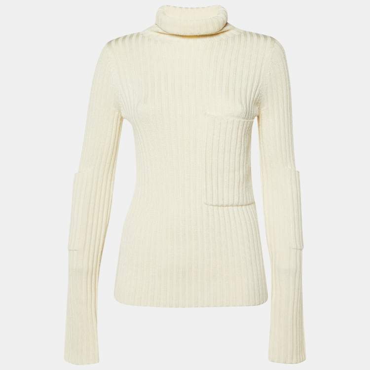 Pre Owned Joseph Cream Knit Turtle Neck Sweater S