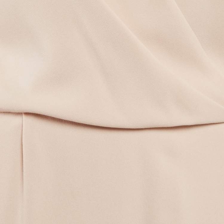 Pre Owned Joseph Beige Crepe V-Neck Short Dress M