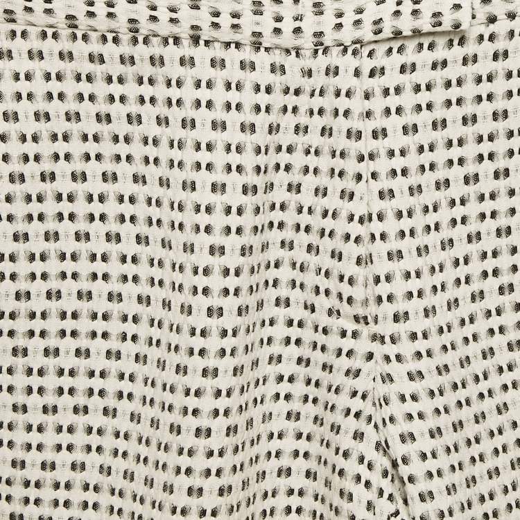 Pre Owned Joseph Black/White Patterned Cotton Pants S