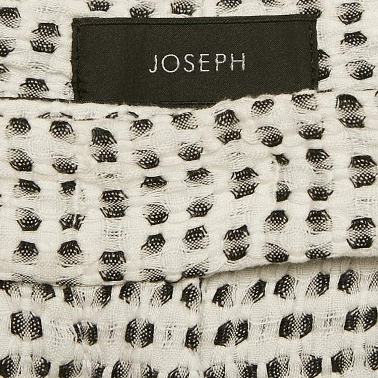 Pre Owned Joseph Black/White Patterned Cotton Pants S