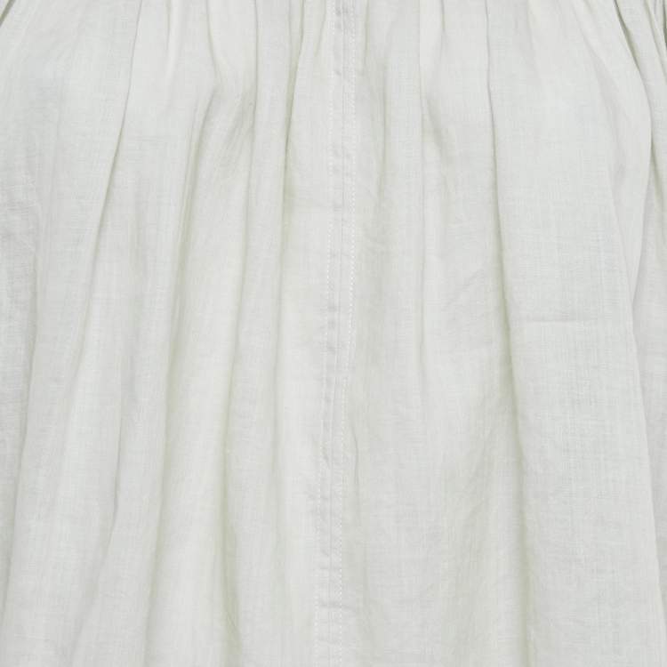 Pre Owned Joseph Grey Ramie Pleated Blouse M