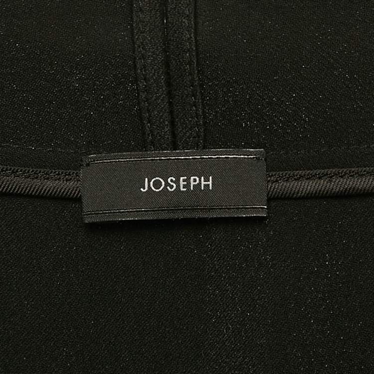 Pre Owned Joseph Black Crepe Metal Detail Sleeveless Top L