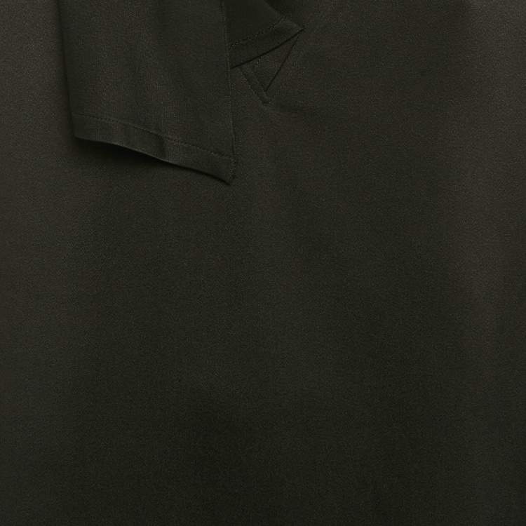 Pre Owned Joseph Black Crepe Metal Detail Sleeveless Top L