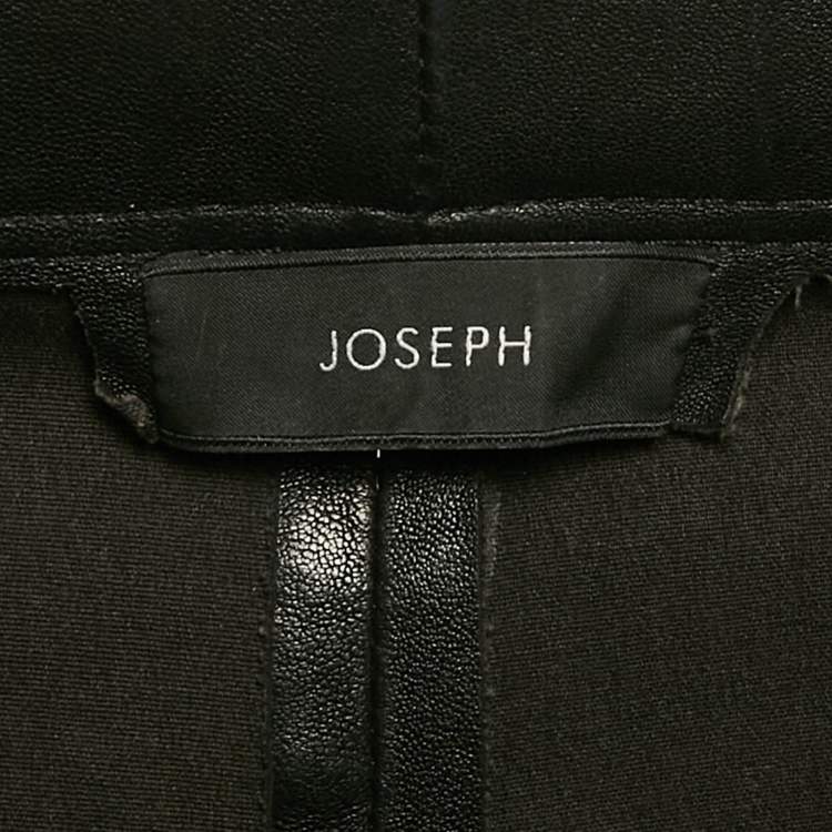 Pre Owned Joseph Black Leather Skinny Pants S