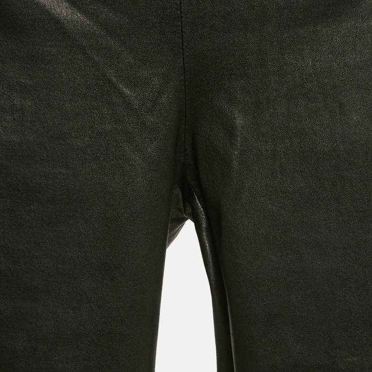 Pre Owned Joseph Black Leather Skinny Pants S