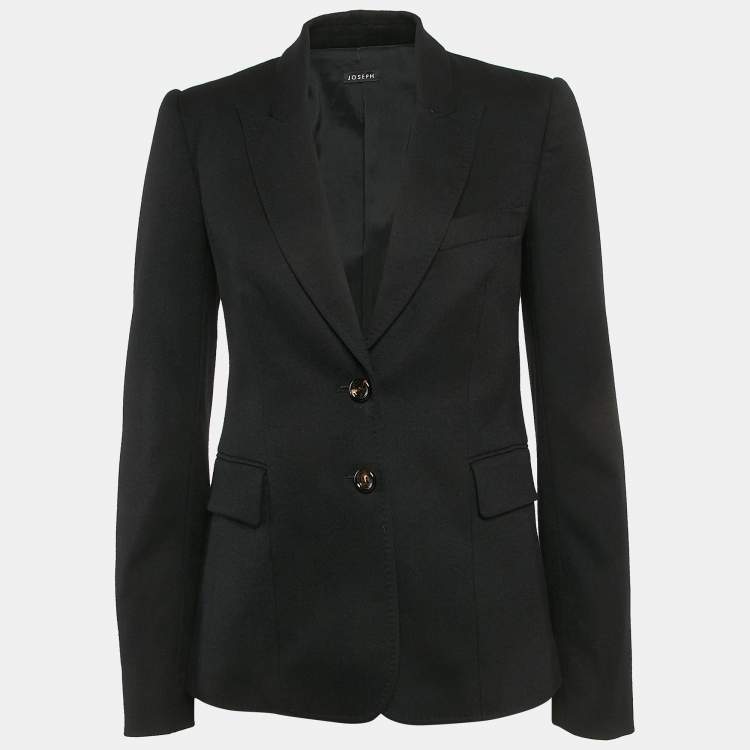 Pre Owned Joseph Black Wool Single Breasted Blazer S