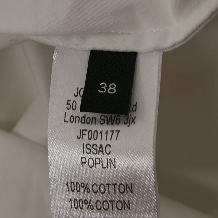 Pre Owned Joseph White Poplin Button Front Midi Dress M
