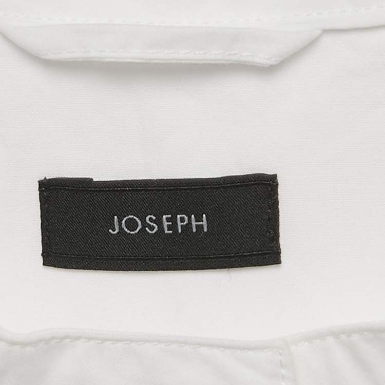 Pre Owned Joseph White Poplin Button Front Midi Dress M