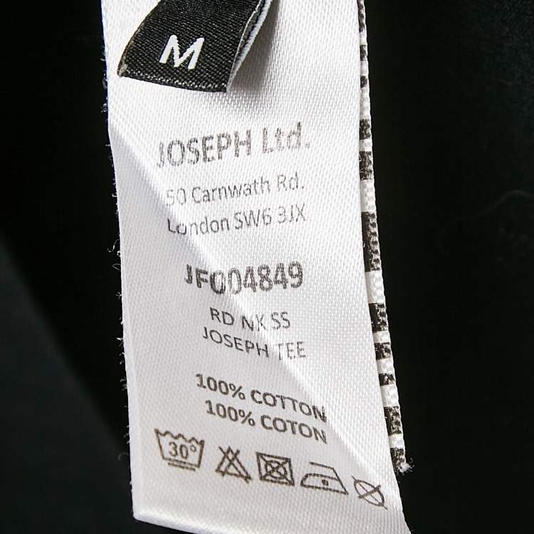 Pre Owned Joseph Black Jersey Crewneck T-Shirt M