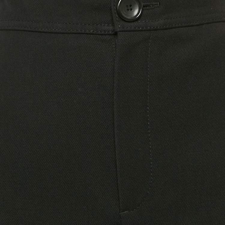 Pre Owned Joseph Black Wool Blend Gabardine Wide Leg Trousers L