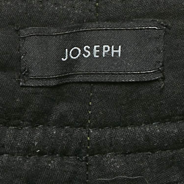 Pre Owned Joseph Green Wool Gabardine Wide-Leg Trousers L