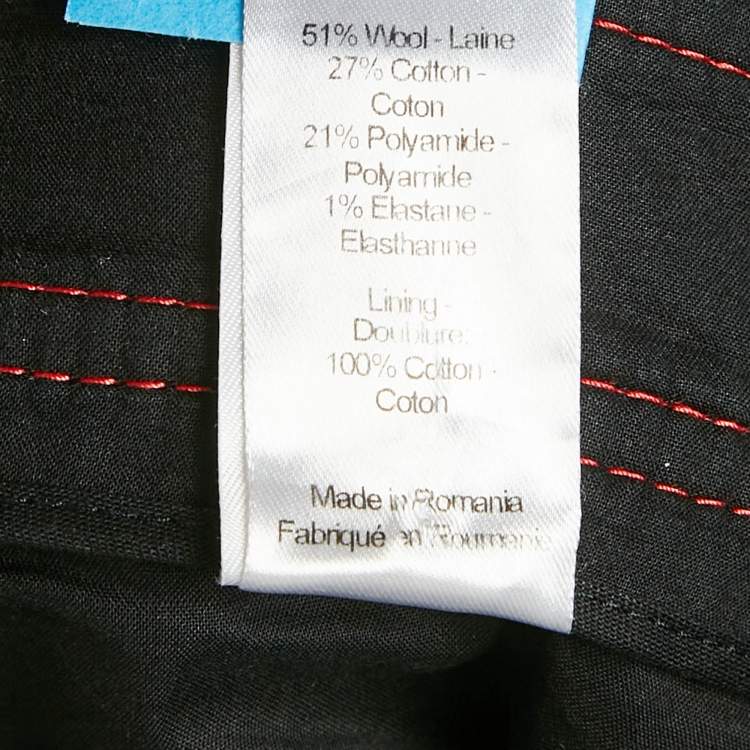 Pre Owned Joseph Navy Blue Contrast Stitch Wool Wide-Leg Jeans L Waist 32"