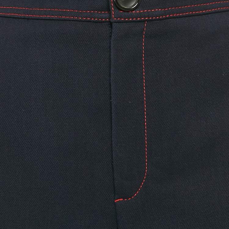 Pre Owned Joseph Navy Blue Contrast Stitch Wool Wide-Leg Jeans L Waist 32"