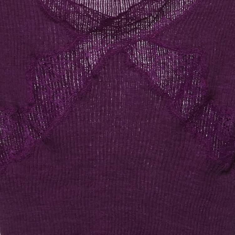 Pre Owned Joseph Purple Wool Blend Knit Camisole ONE SIZE 