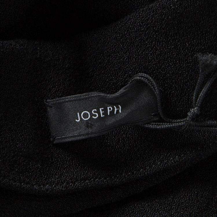 Pre Owned Joseph Black Crepe Cross Back Sleeveless Naomi Dress L