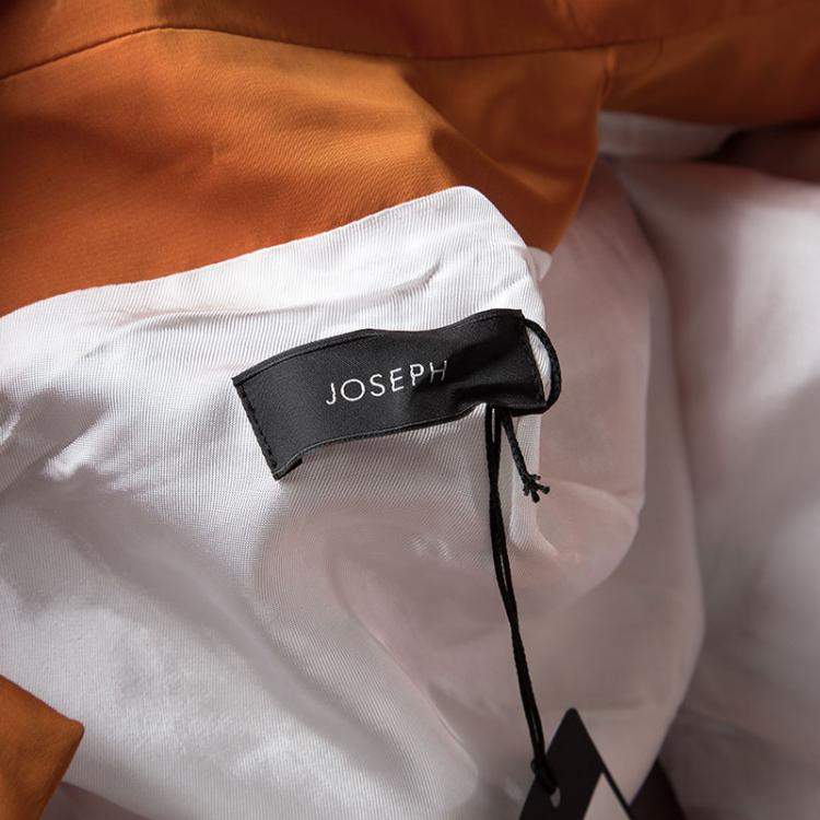 Pre Owned Joseph Orange Techno Taffeta Contrast Trim Hooded Zero Jacket L